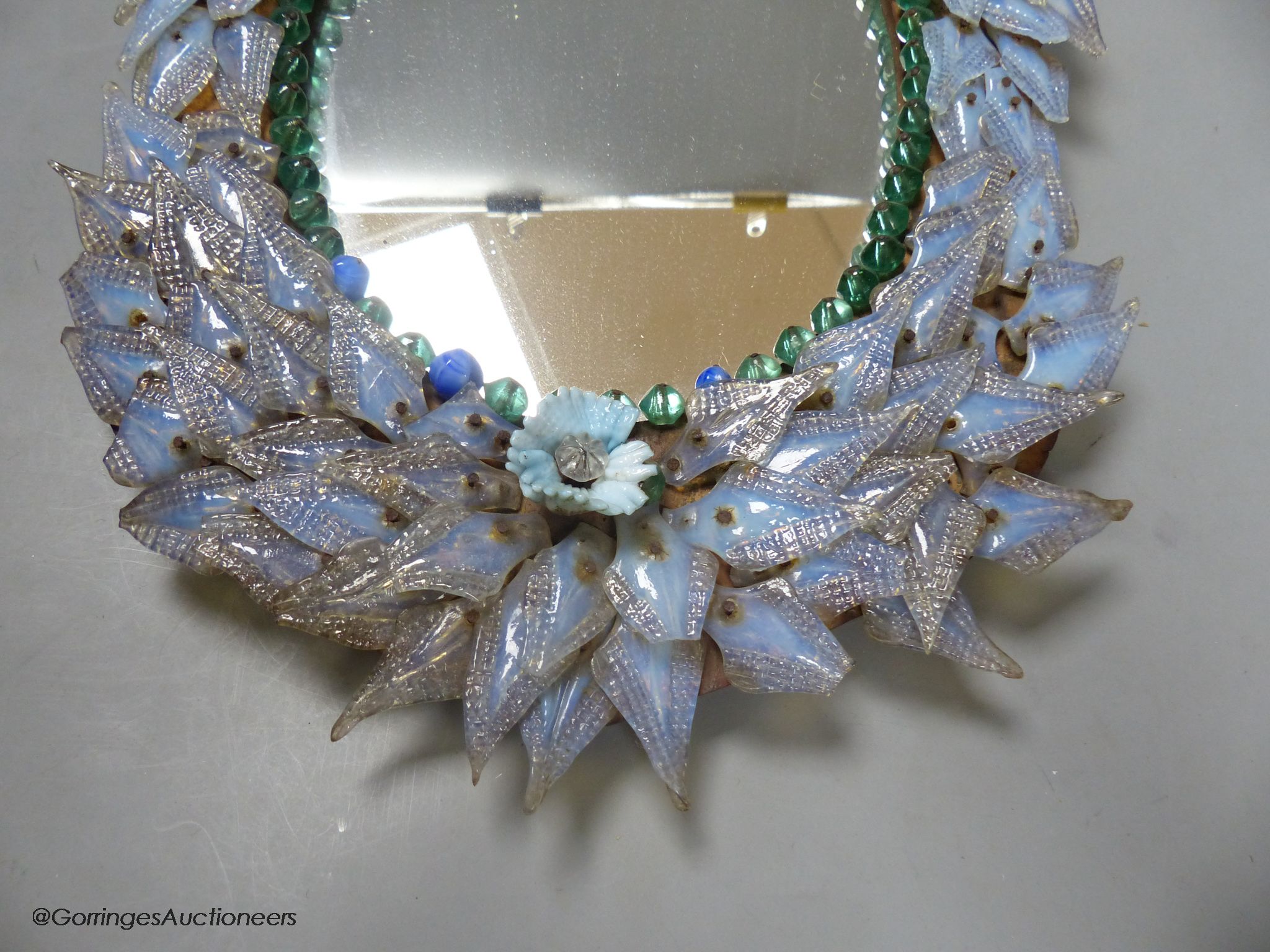 A 19th century Venetian coloured glass mirror